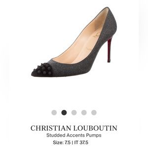 7.5 Christian Louboutin pumps in good condition extra cap n studs bottom sealed